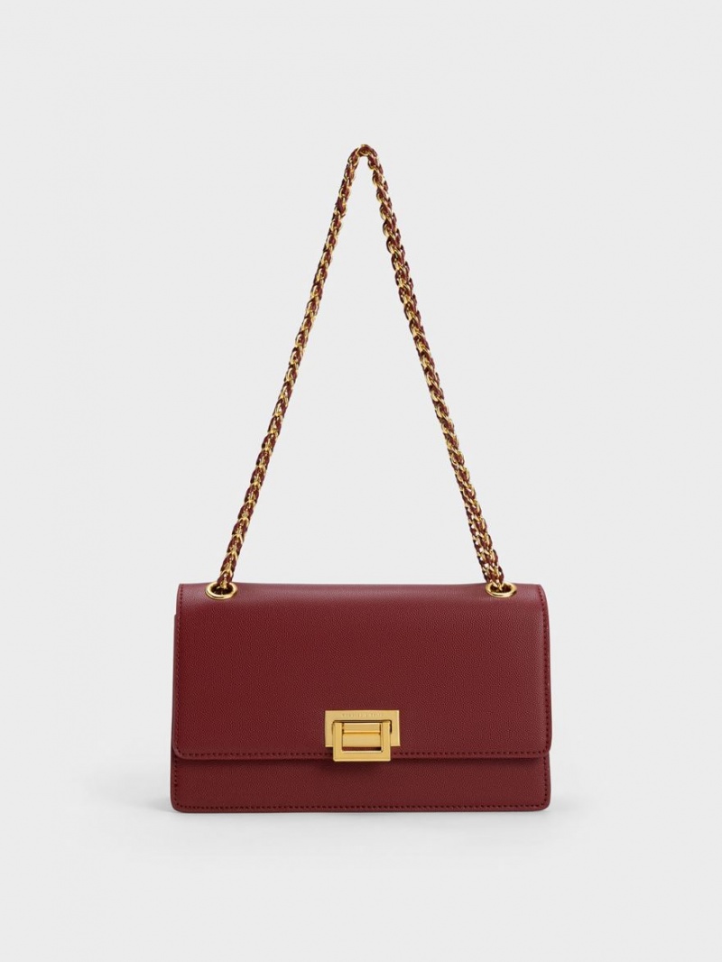 Geanta De Umar Charles & Keith Metallic Accent Front Flap Visinii | 592PDRBSA