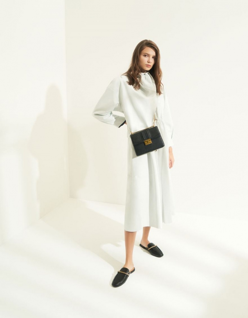 Geanta De Umar Charles & Keith Metallic Push-Lock Negrii | 134QDTJFW