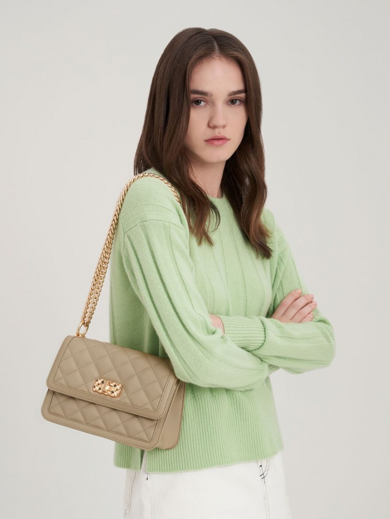 Geanta De Umar Charles & Keith Micaela Matlasat Chain Maro | 698XSIERM