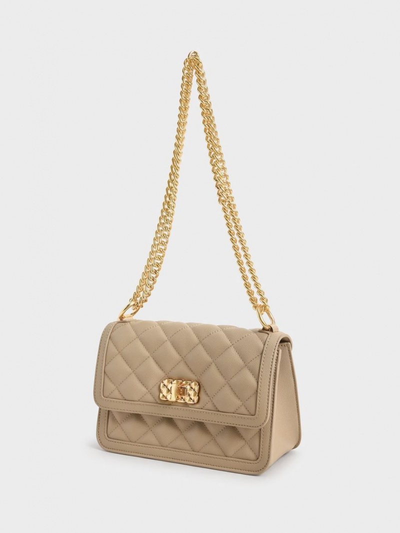Geanta De Umar Charles & Keith Micaela Matlasat Chain Maro | 698XSIERM