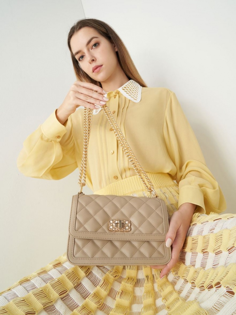 Geanta De Umar Charles & Keith Micaela Matlasat Chain Maro | 698XSIERM