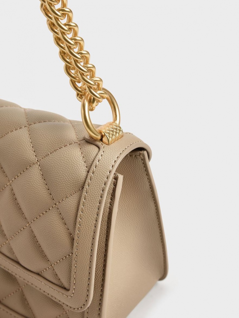Geanta De Umar Charles & Keith Micaela Matlasat Chain Maro | 698XSIERM