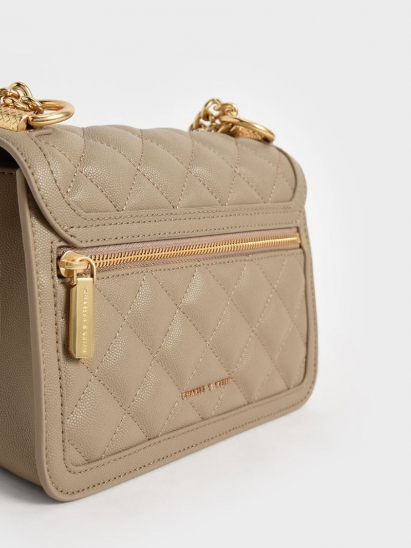Geanta De Umar Charles & Keith Micaela Matlasat Chain Maro | 698XSIERM