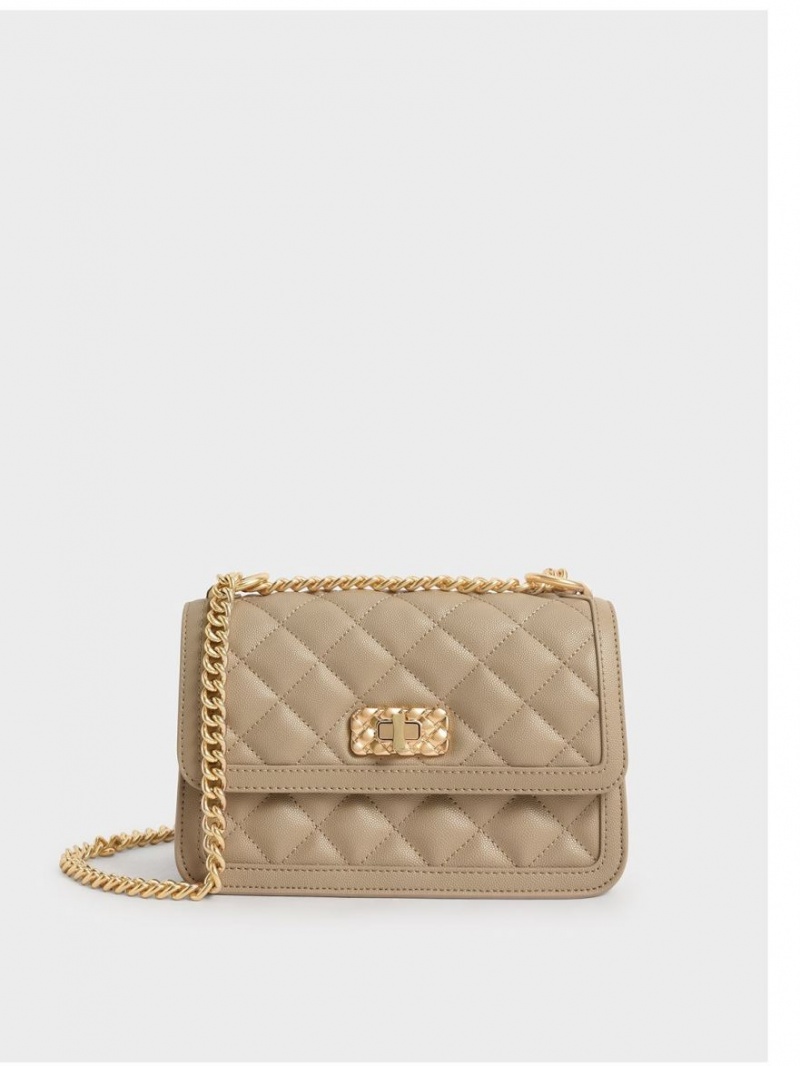 Geanta De Umar Charles & Keith Micaela Matlasat Chain Maro | 698XSIERM