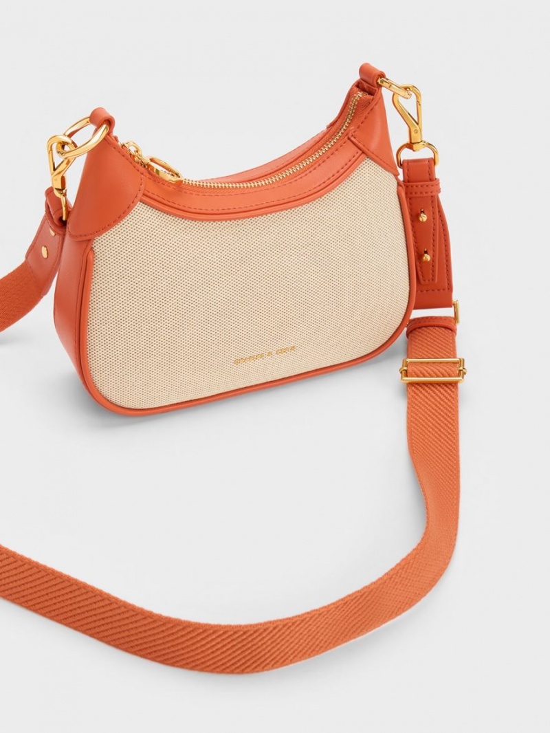 Geanta De Umar Charles & Keith Mini Alcott Scarf Handle Panza Portocalii | 248RNIGDZ