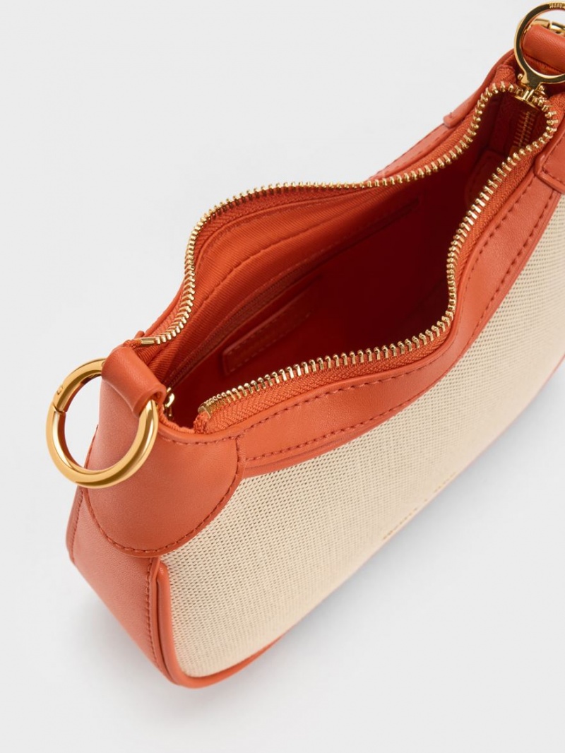Geanta De Umar Charles & Keith Mini Alcott Scarf Handle Panza Portocalii | 248RNIGDZ