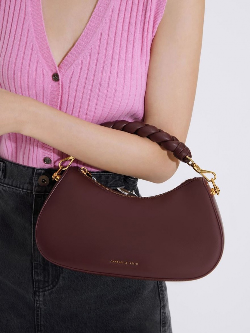 Geanta De Umar Charles & Keith Moira Sculptural Ciocolata Inchis | 812LRCQZY