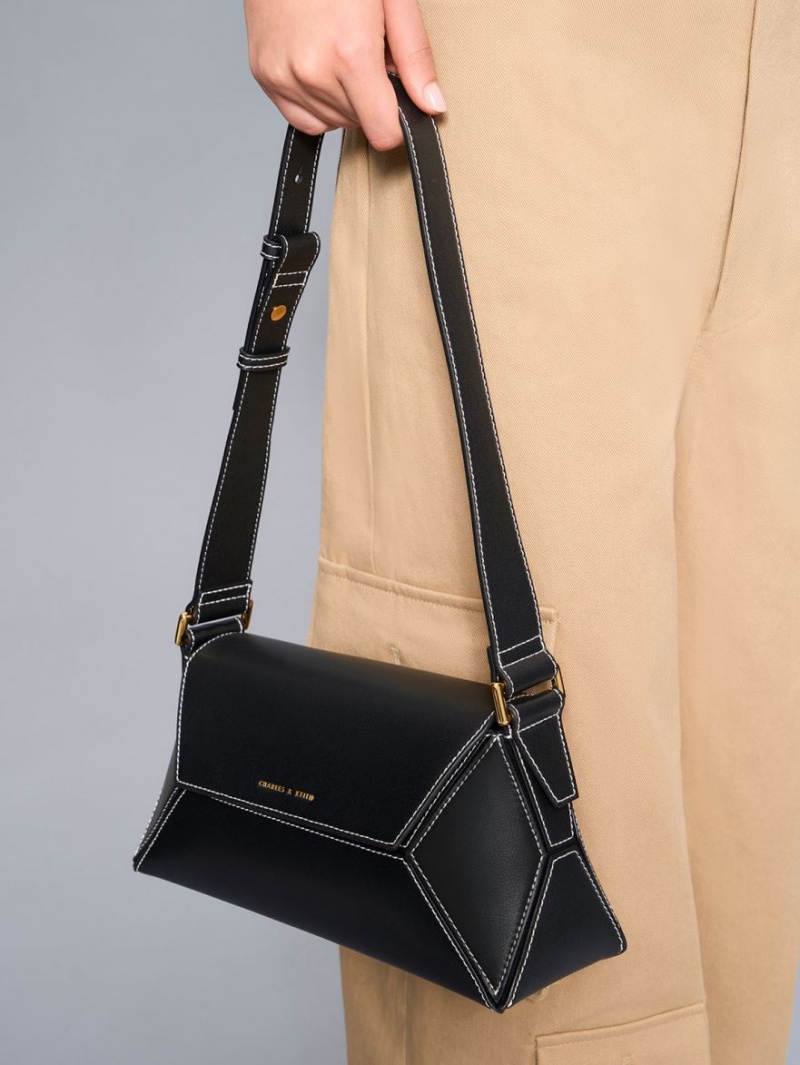 Geanta De Umar Charles & Keith Nasrin Geometric Negrii | 012JNXAPY