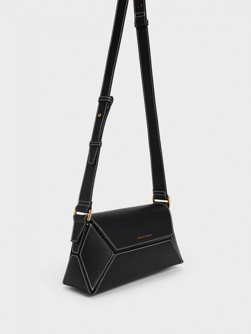 Geanta De Umar Charles & Keith Nasrin Geometric Negrii | 012JNXAPY
