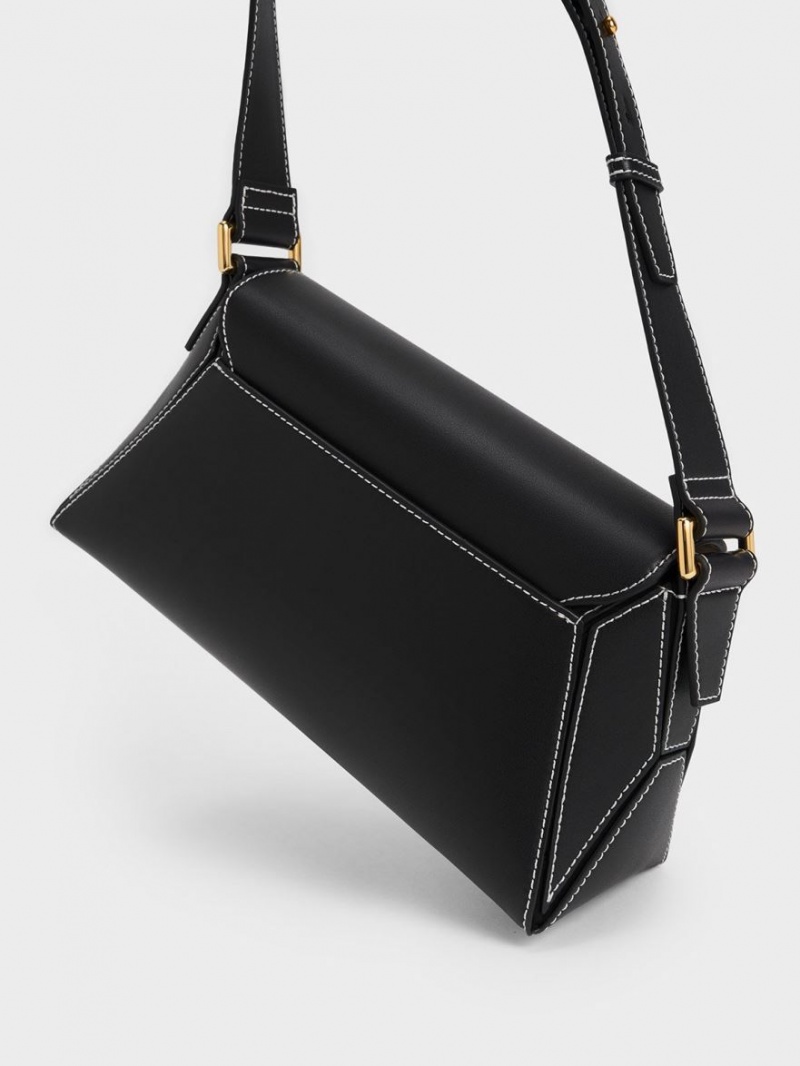 Geanta De Umar Charles & Keith Nasrin Geometric Negrii | 012JNXAPY