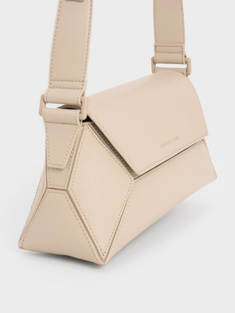 Geanta De Umar Charles & Keith Nasrin Geometric Bej | 174UFSWAE