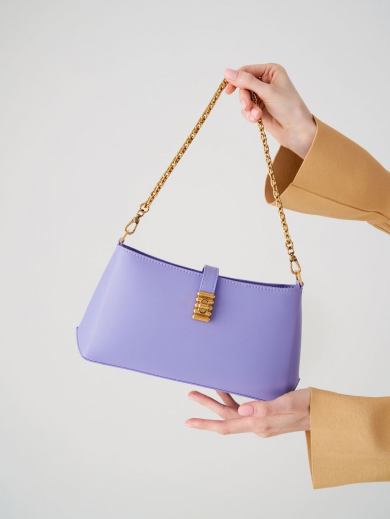 Geanta De Umar Charles & Keith Nova Chain-Handle Violet | 027EXONUV