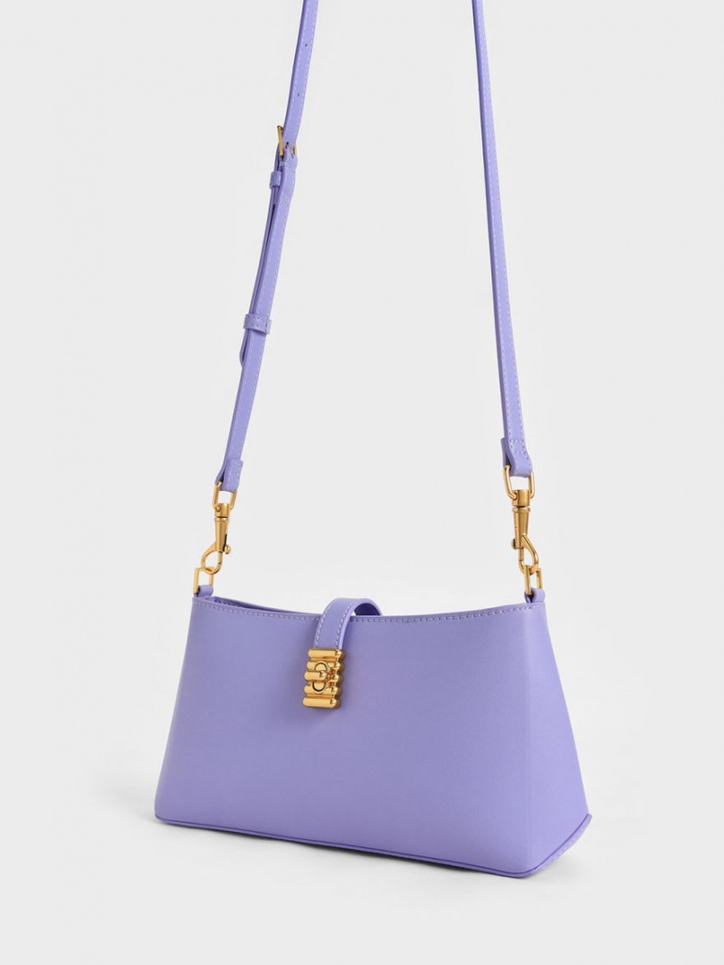 Geanta De Umar Charles & Keith Nova Chain-Handle Violet | 027EXONUV