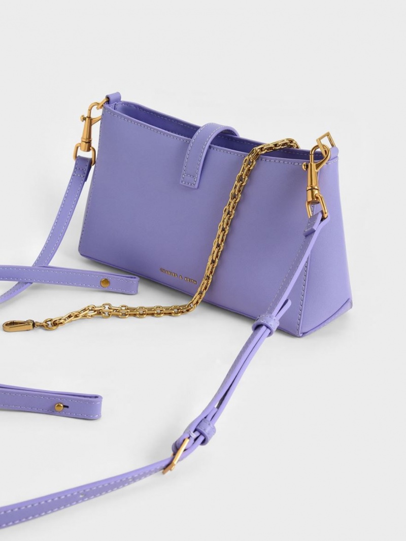 Geanta De Umar Charles & Keith Nova Chain-Handle Violet | 027EXONUV