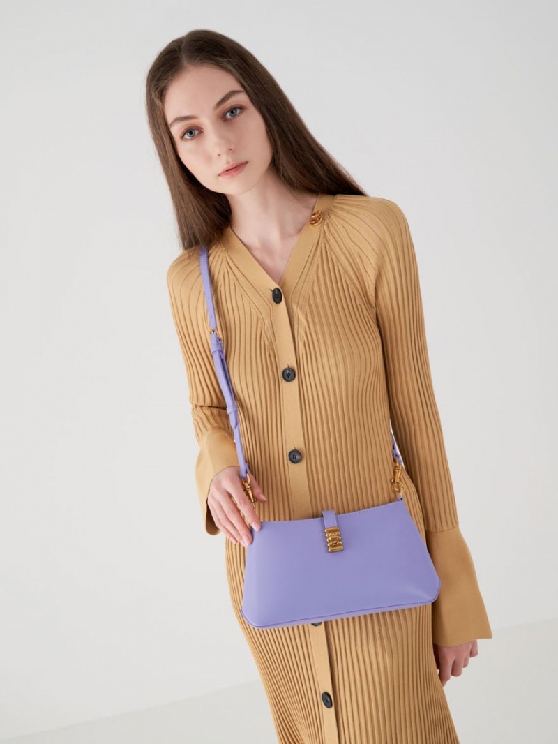 Geanta De Umar Charles & Keith Nova Chain-Handle Violet | 027EXONUV