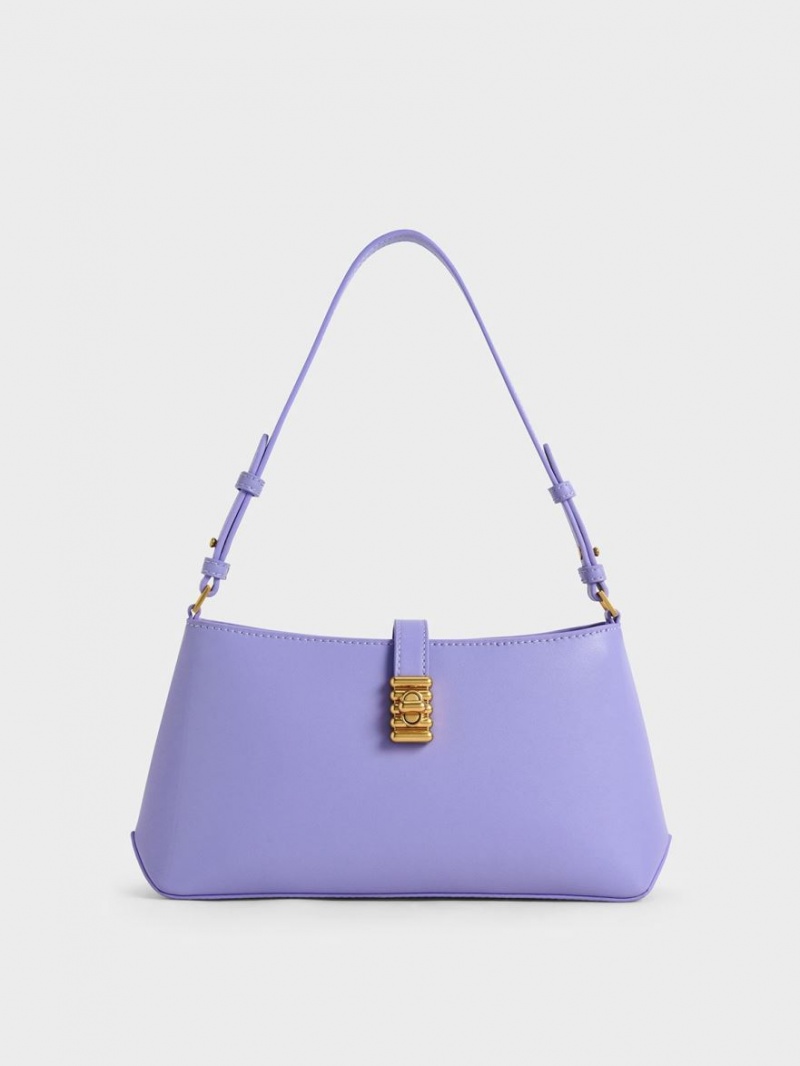 Geanta De Umar Charles & Keith Nova Chain-Handle Violet | 027EXONUV