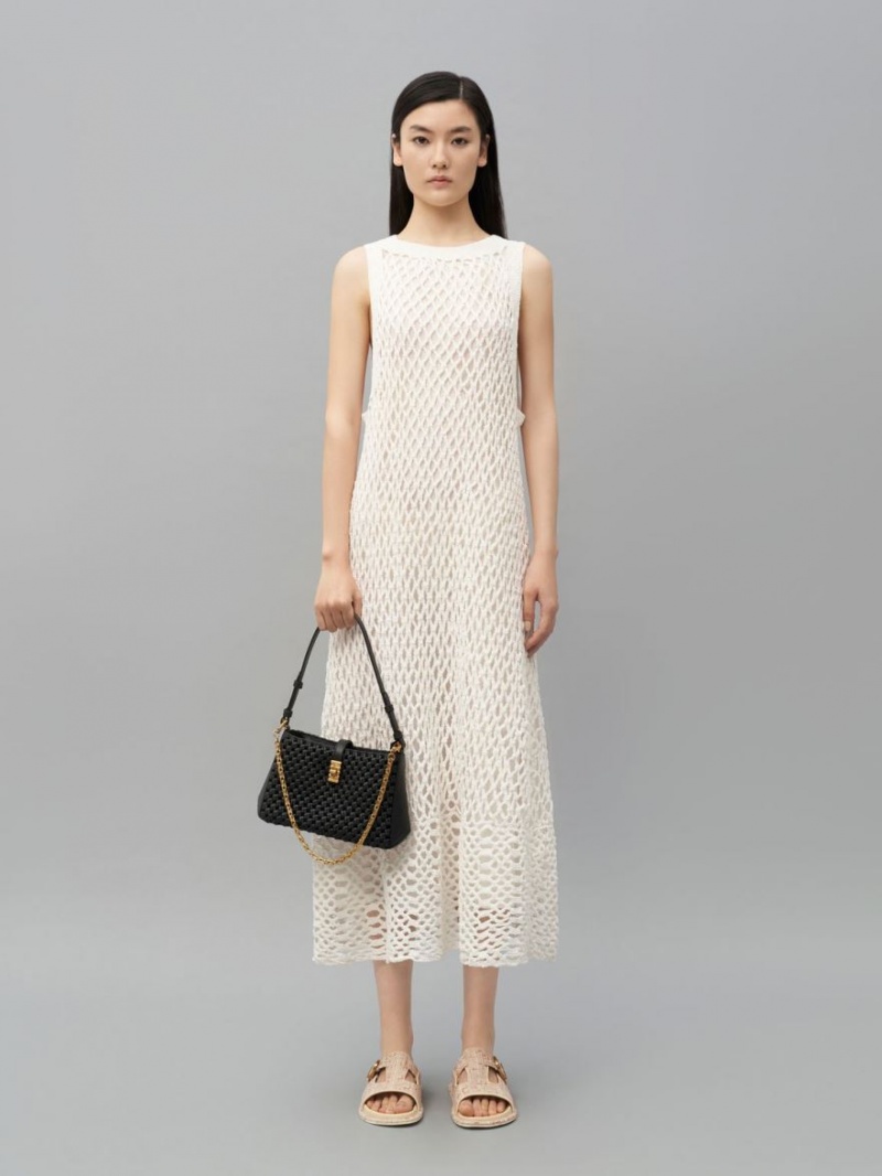 Geanta De Umar Charles & Keith Nova Woven Chain-Handle Negrii | 357UCMOPD