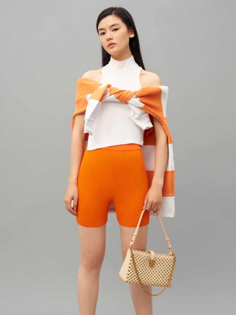 Geanta De Umar Charles & Keith Nova Woven Chain-Handle Bej | 639XMJLWS