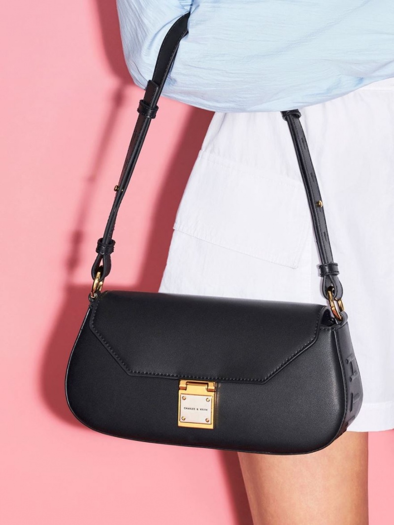 Geanta De Umar Charles & Keith Oona Curved Negrii | 805CJRVNZ