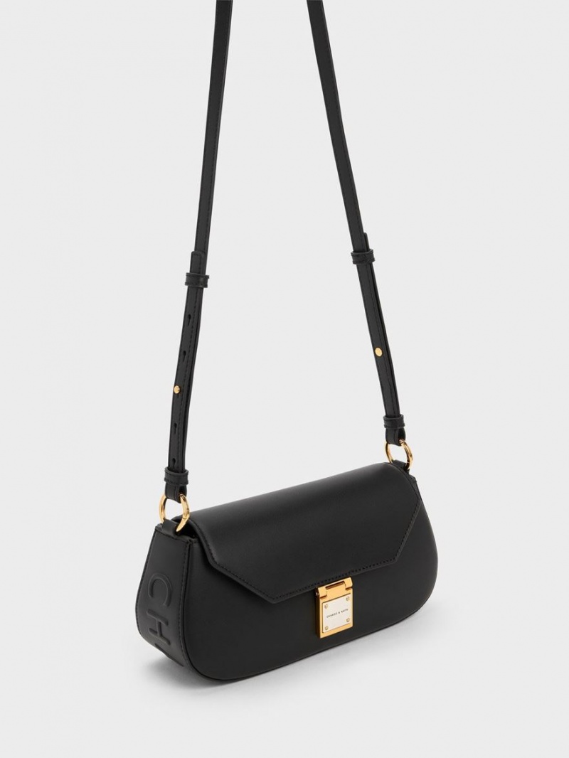 Geanta De Umar Charles & Keith Oona Curved Negrii | 805CJRVNZ