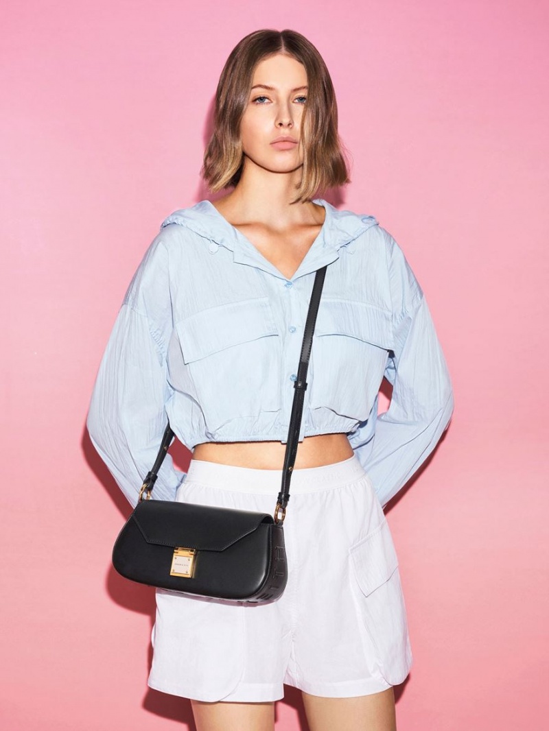 Geanta De Umar Charles & Keith Oona Curved Negrii | 805CJRVNZ