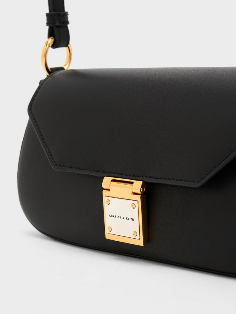Geanta De Umar Charles & Keith Oona Curved Negrii | 805CJRVNZ