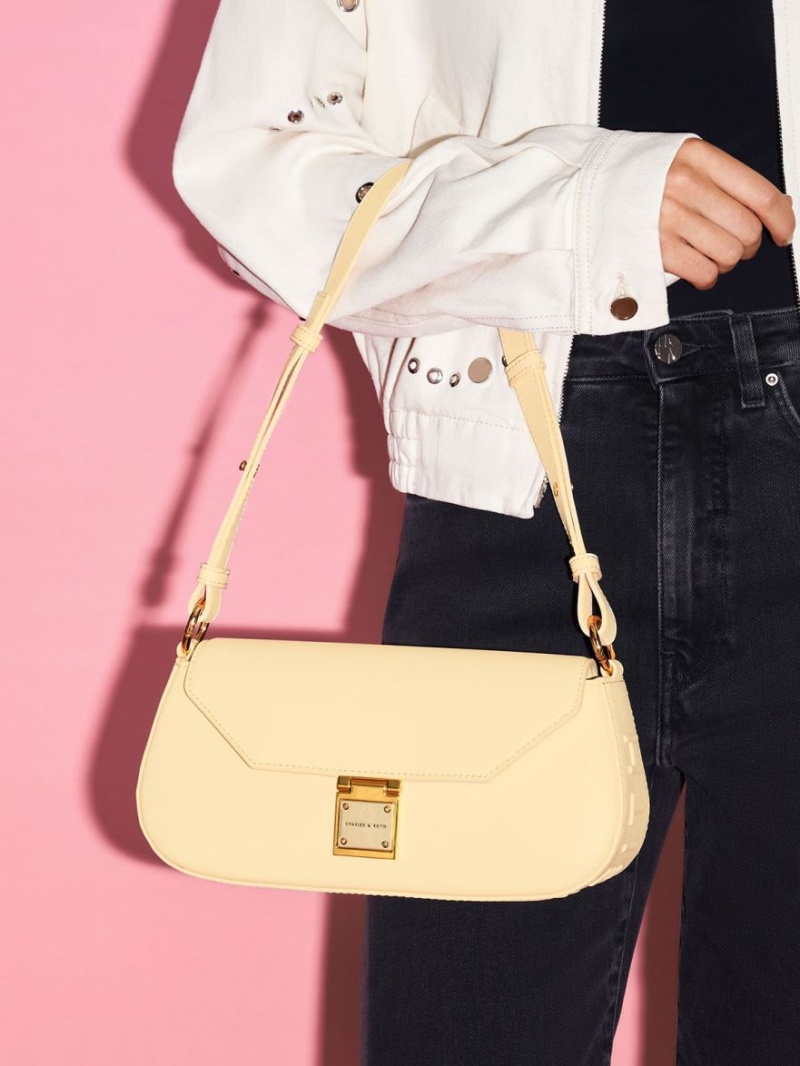 Geanta De Umar Charles & Keith Oona Curved Bej | 058MIKELH
