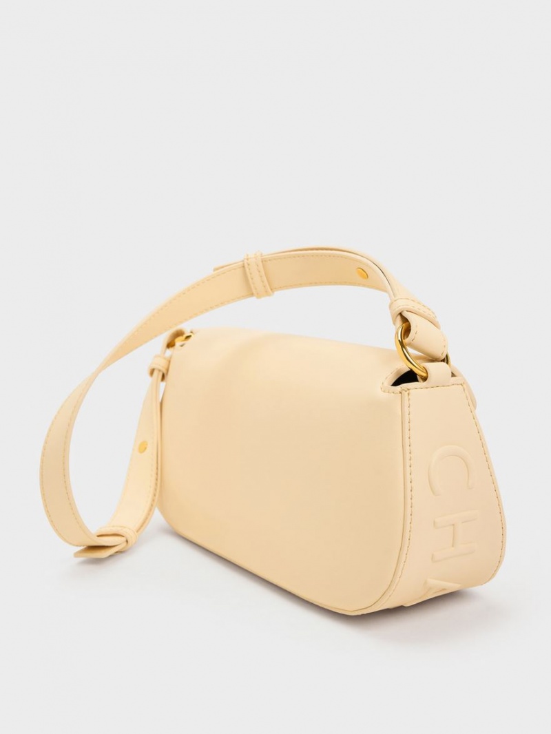 Geanta De Umar Charles & Keith Oona Curved Bej | 058MIKELH