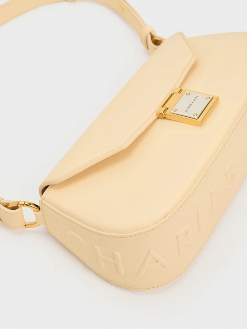 Geanta De Umar Charles & Keith Oona Curved Bej | 058MIKELH