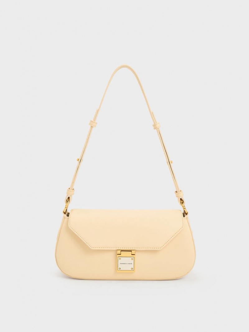 Geanta De Umar Charles & Keith Oona Curved Bej | 058MIKELH