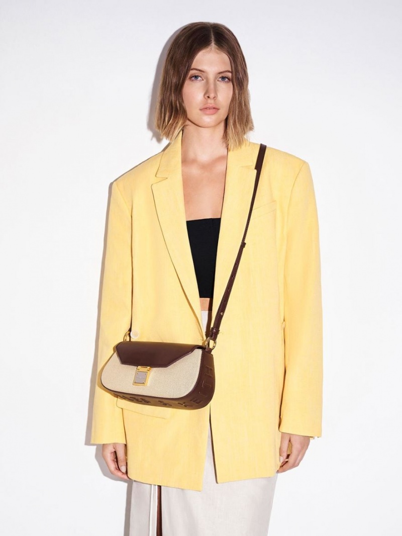 Geanta De Umar Charles & Keith Oona Panza Curved Maro Inchis | 279VURCTM