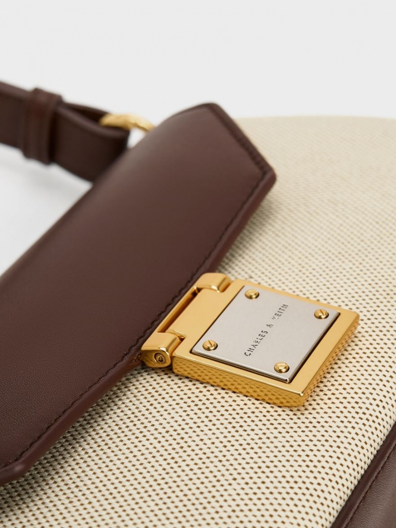 Geanta De Umar Charles & Keith Oona Panza Curved Maro Inchis | 279VURCTM