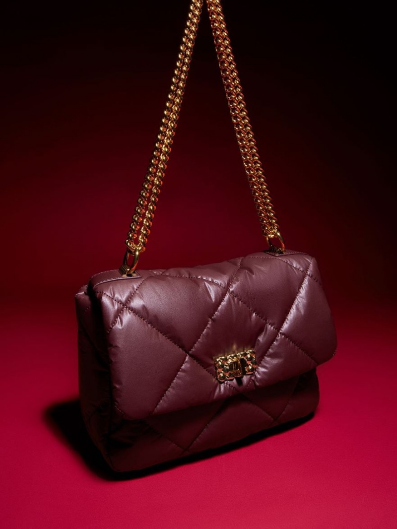 Geanta De Umar Charles & Keith Paffuto Large Căptușită Ciocolata Inchis | 937TJWLVC