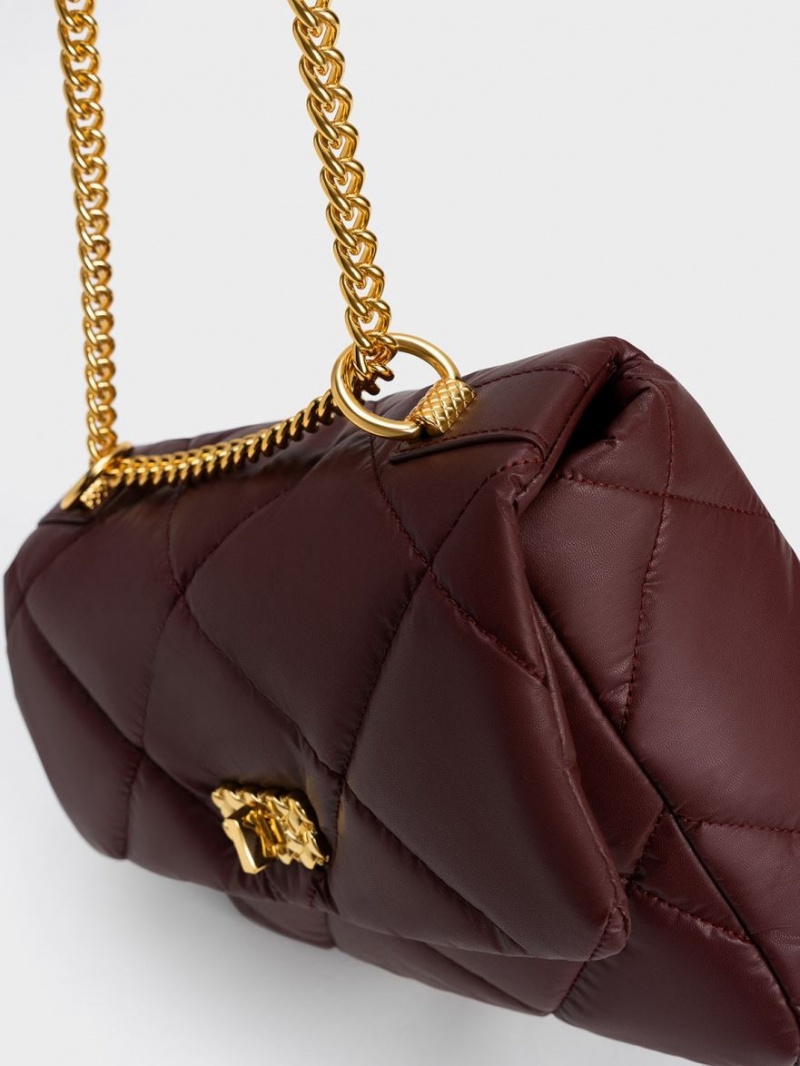 Geanta De Umar Charles & Keith Paffuto Large Căptușită Ciocolata Inchis | 937TJWLVC