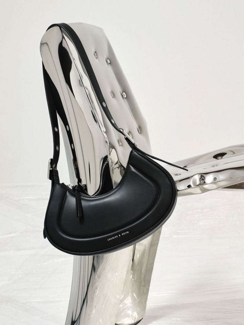 Geanta De Umar Charles & Keith Petra Curved Negrii | 490XTWKGQ