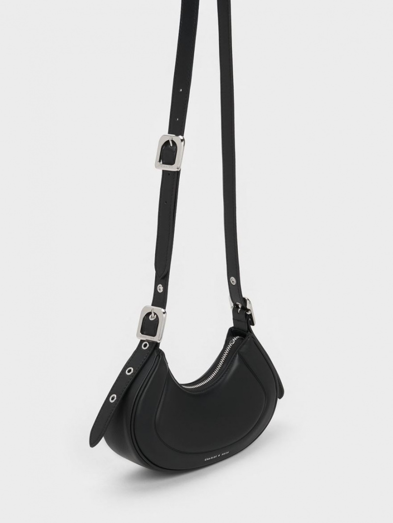 Geanta De Umar Charles & Keith Petra Curved Negrii | 490XTWKGQ