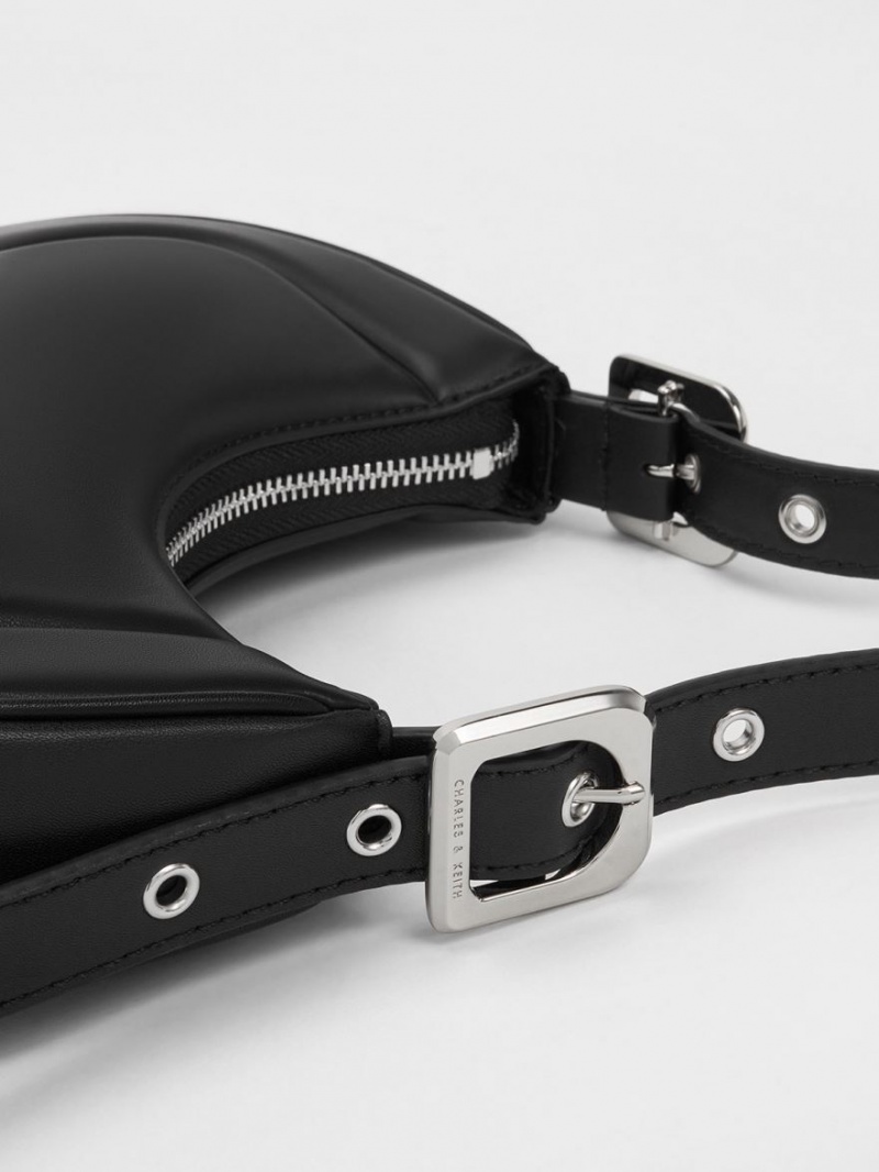 Geanta De Umar Charles & Keith Petra Curved Negrii | 490XTWKGQ
