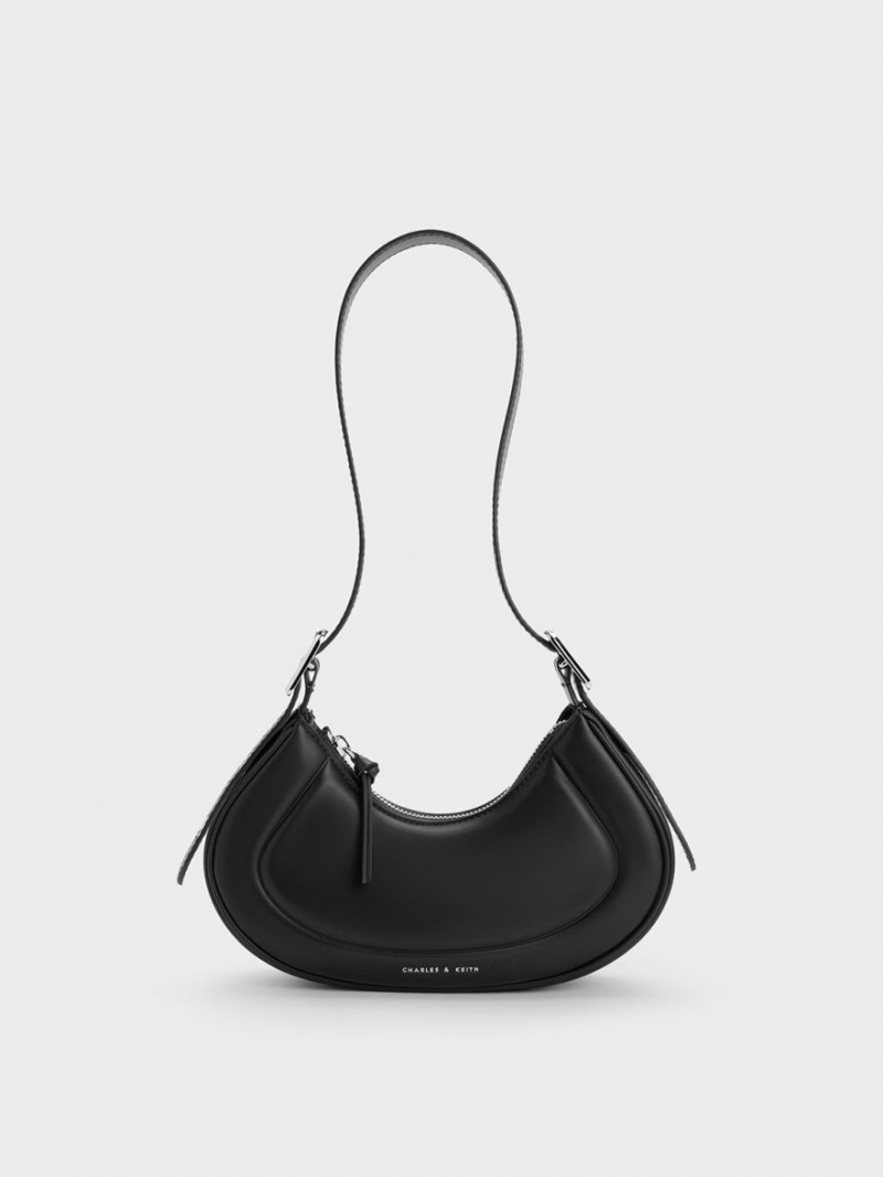 Geanta De Umar Charles & Keith Petra Curved Negrii | 490XTWKGQ
