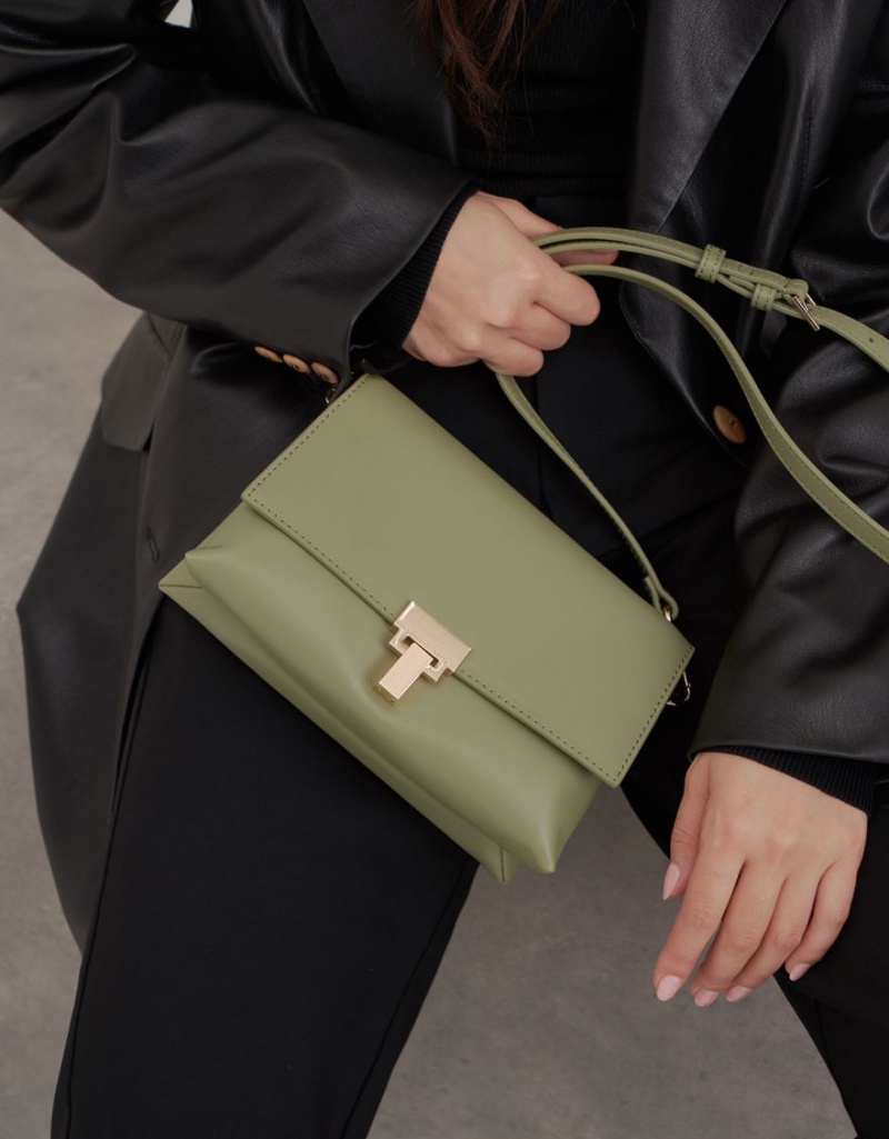 Geanta De Umar Charles & Keith Piele Chain Curea Masline Verzi | 469PSHJIX