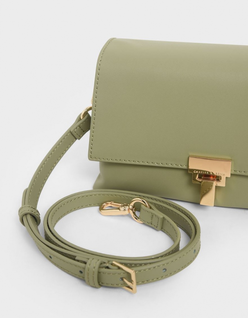 Geanta De Umar Charles & Keith Piele Chain Curea Masline Verzi | 469PSHJIX