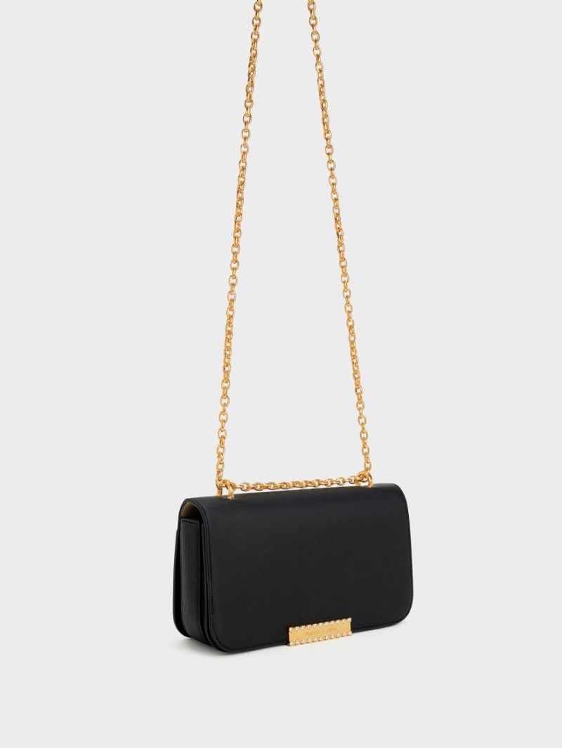 Geanta De Umar Charles & Keith Piele Chain Curea Negrii | 372YFITAL