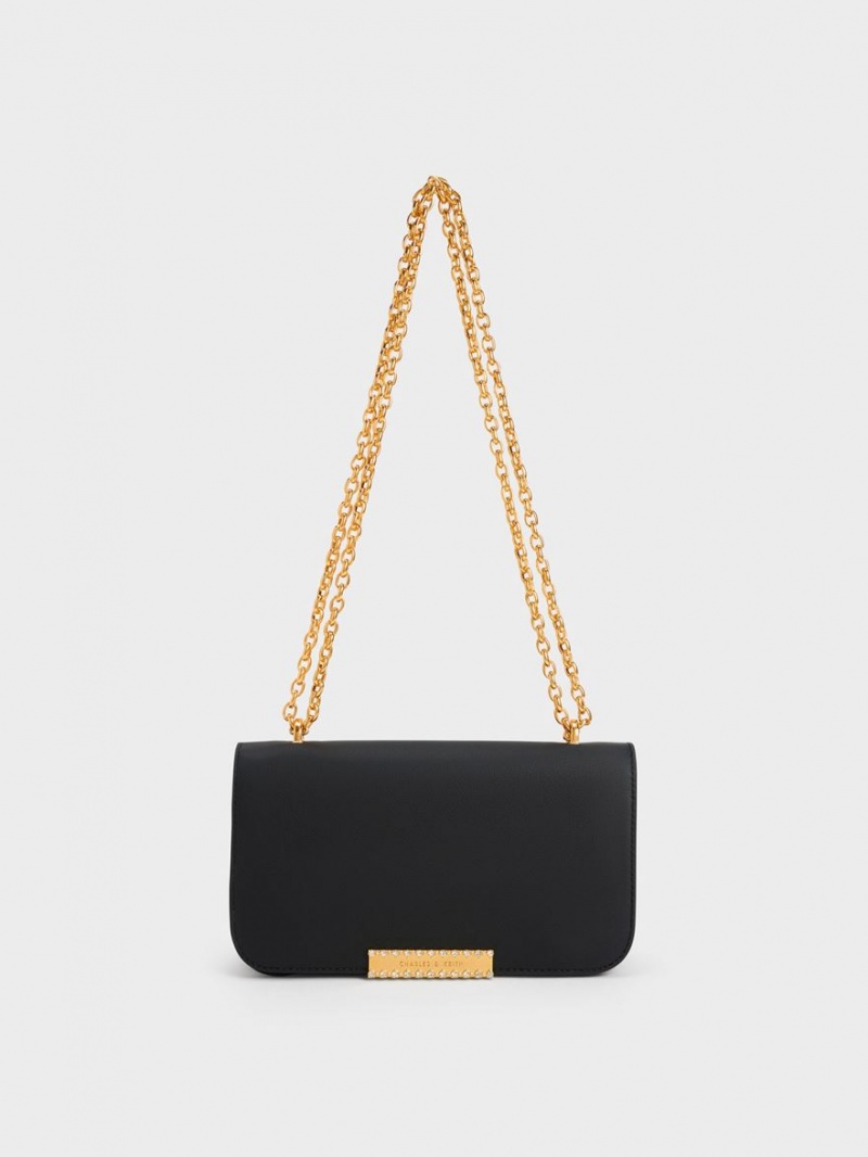 Geanta De Umar Charles & Keith Piele Chain Curea Negrii | 372YFITAL