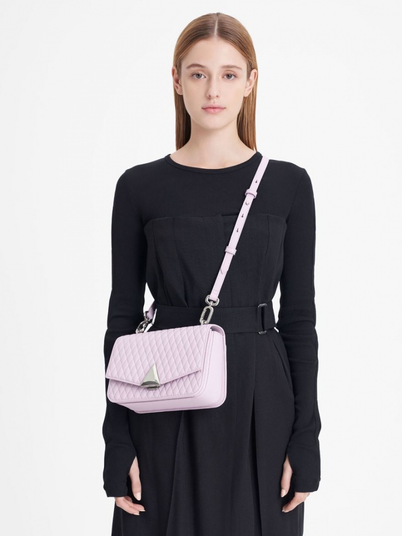 Geanta De Umar Charles & Keith Quinlynn Metallic Accent Matlasat Violet | 128ENSIYL
