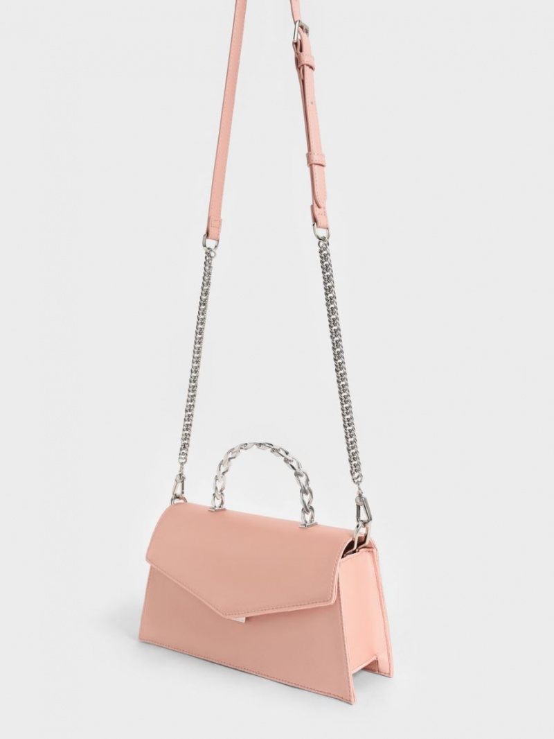 Geanta De Umar Charles & Keith Recycled Polyester Satin Envelope Roz | 018FPOJXR