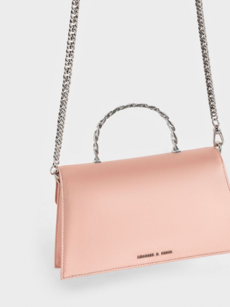 Geanta De Umar Charles & Keith Recycled Polyester Satin Envelope Roz | 018FPOJXR