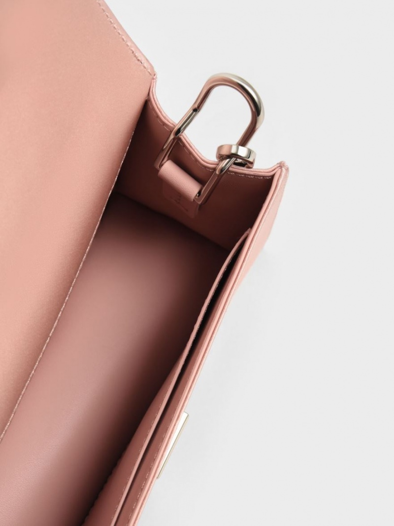 Geanta De Umar Charles & Keith Recycled Polyester Satin Envelope Roz | 018FPOJXR