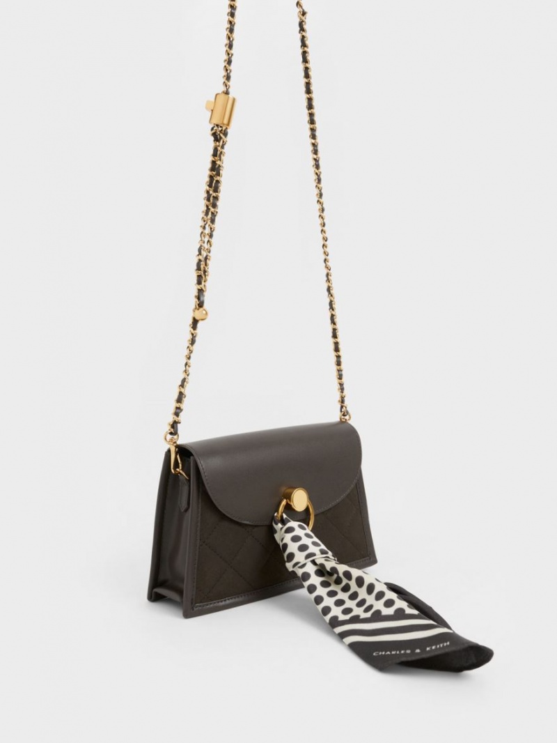 Geanta De Umar Charles & Keith Roza Beaded Handle Scarf Negrii | 253PEBAYD