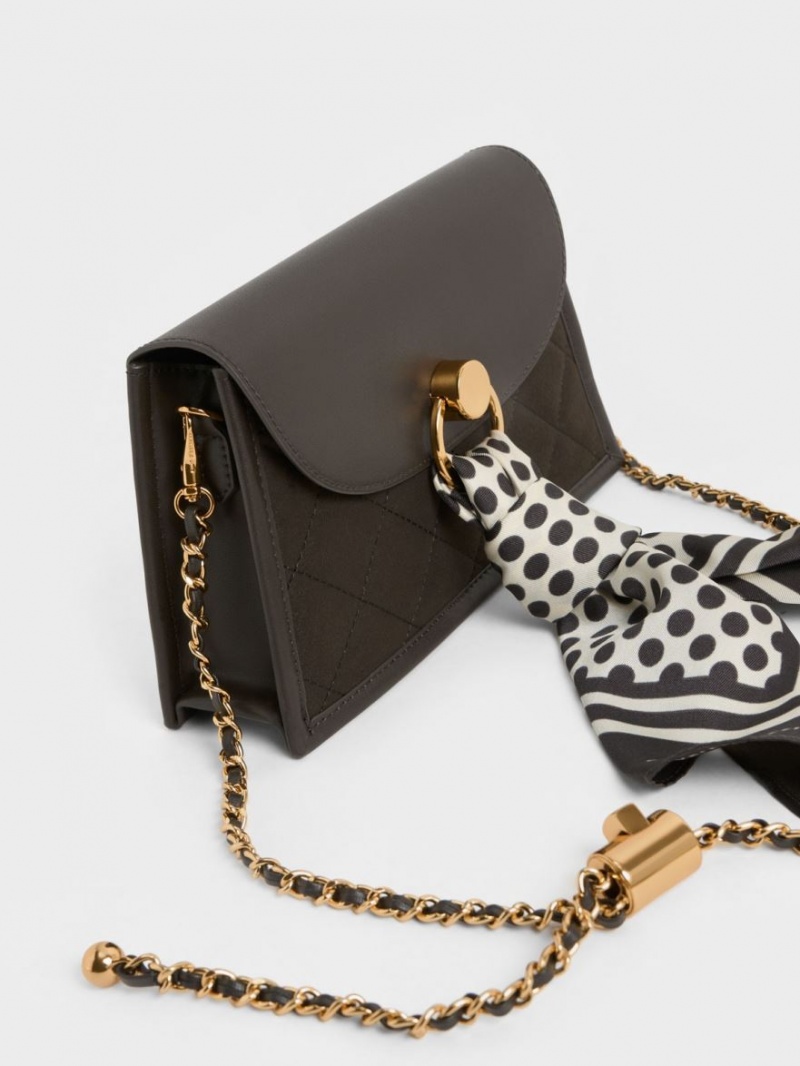 Geanta De Umar Charles & Keith Roza Beaded Handle Scarf Negrii | 253PEBAYD