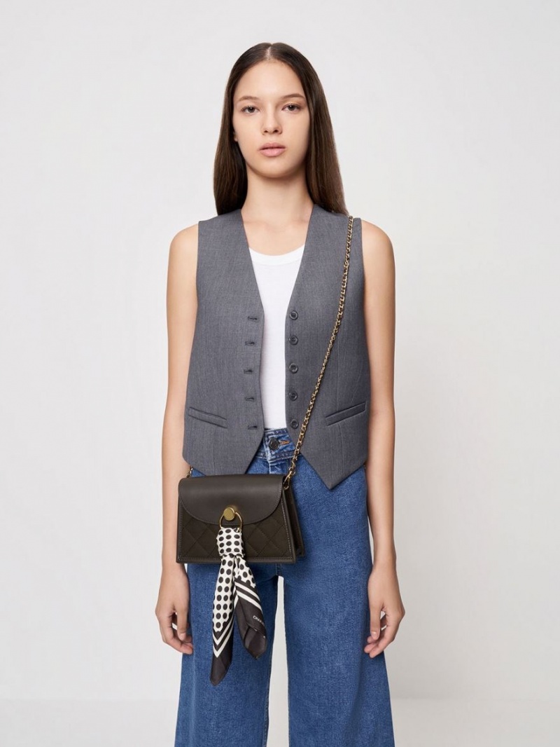 Geanta De Umar Charles & Keith Roza Beaded Handle Scarf Negrii | 253PEBAYD