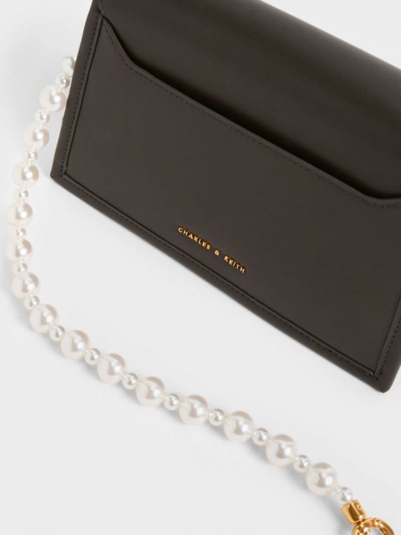 Geanta De Umar Charles & Keith Roza Beaded Handle Scarf Negrii | 253PEBAYD